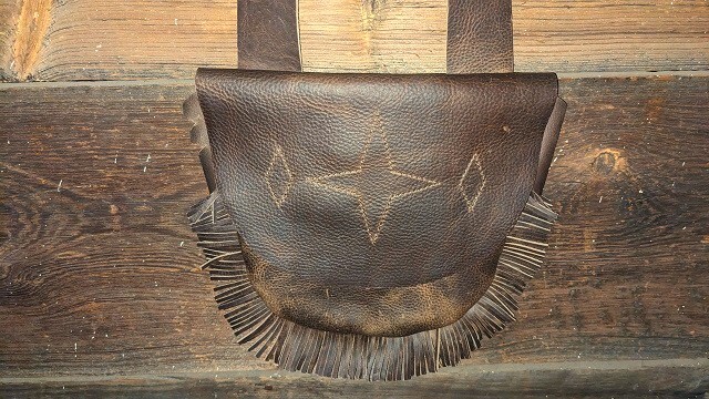 LEATHER MUZZLELOADER FRINGED POSSIBLES POUCH BAG
