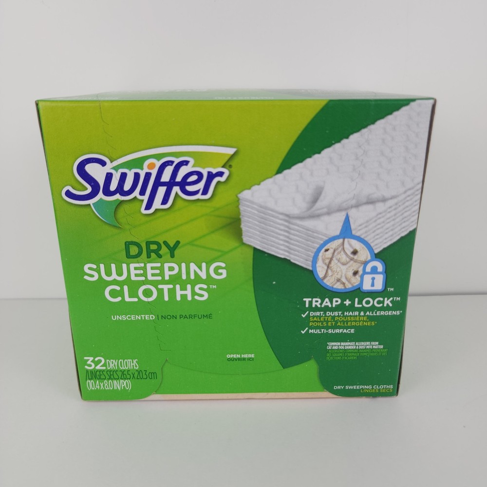 Swiffer Sweeper 32-CT DRY SWEEPING CLOTHS Multi Surface Mop Pad Refill Unscented