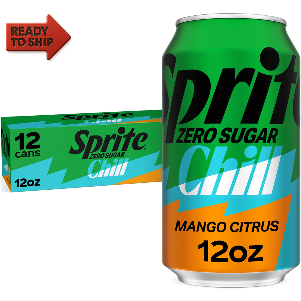 Zero Sugar Chill Mango Citrus Soda Pop Cans, 12 Fl Oz, 12 Pack