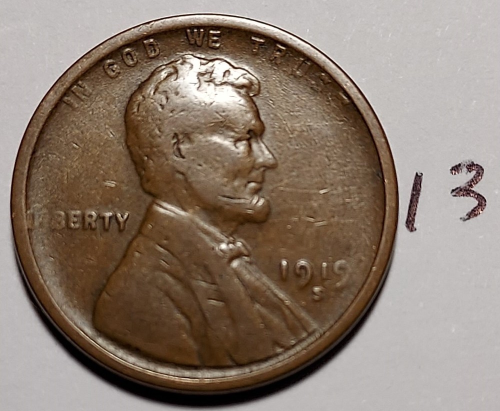 1919-S Lincoln Wheat Cent         #13