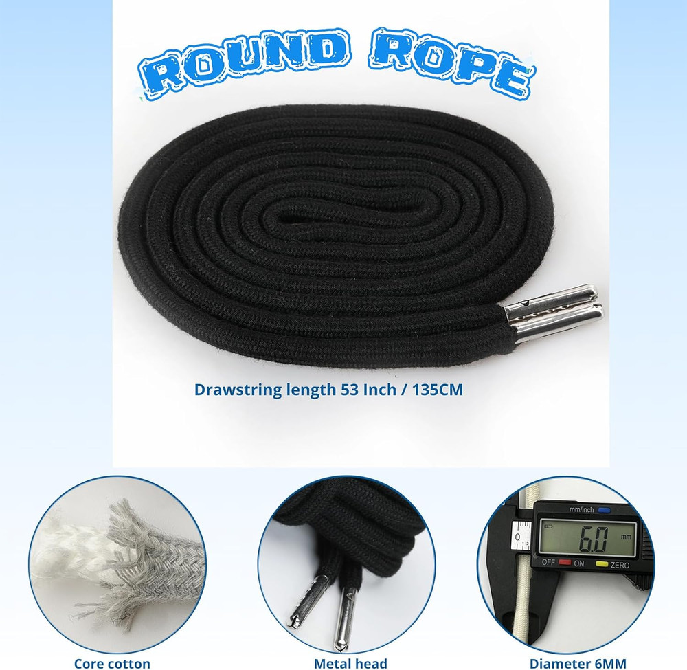 4 Pieces 53 Inches Drawstring Cords Drawstrings with Easy Threader for Sweatpan