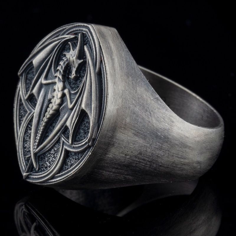 Handcrafted Zodiac Dragon Ring Adjustable Open Ring Accessory