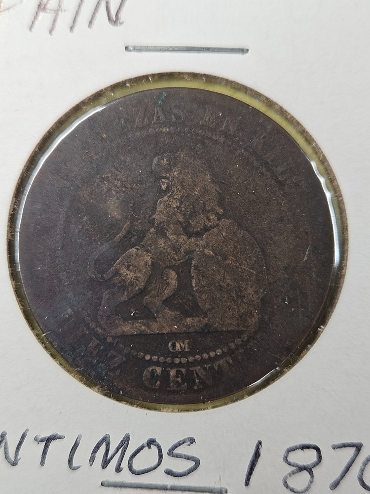 COINS - SPAIN - 10 CENTIMOS 1870
