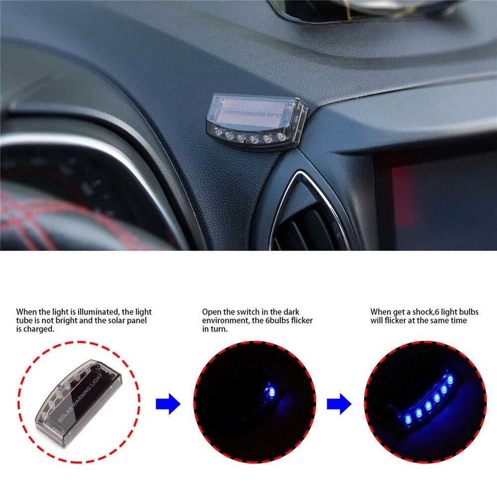 Solar-Powered LED Dummy Alarm Light - Anti-Theft Security Warning Flash Light
