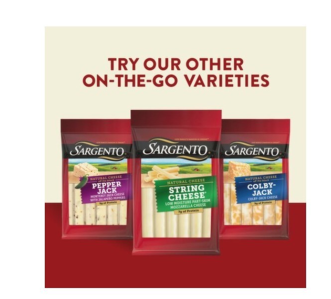 Sargento Natural Light String Cheese Snacks, 0.75 oz, 12 count (2 Pack)