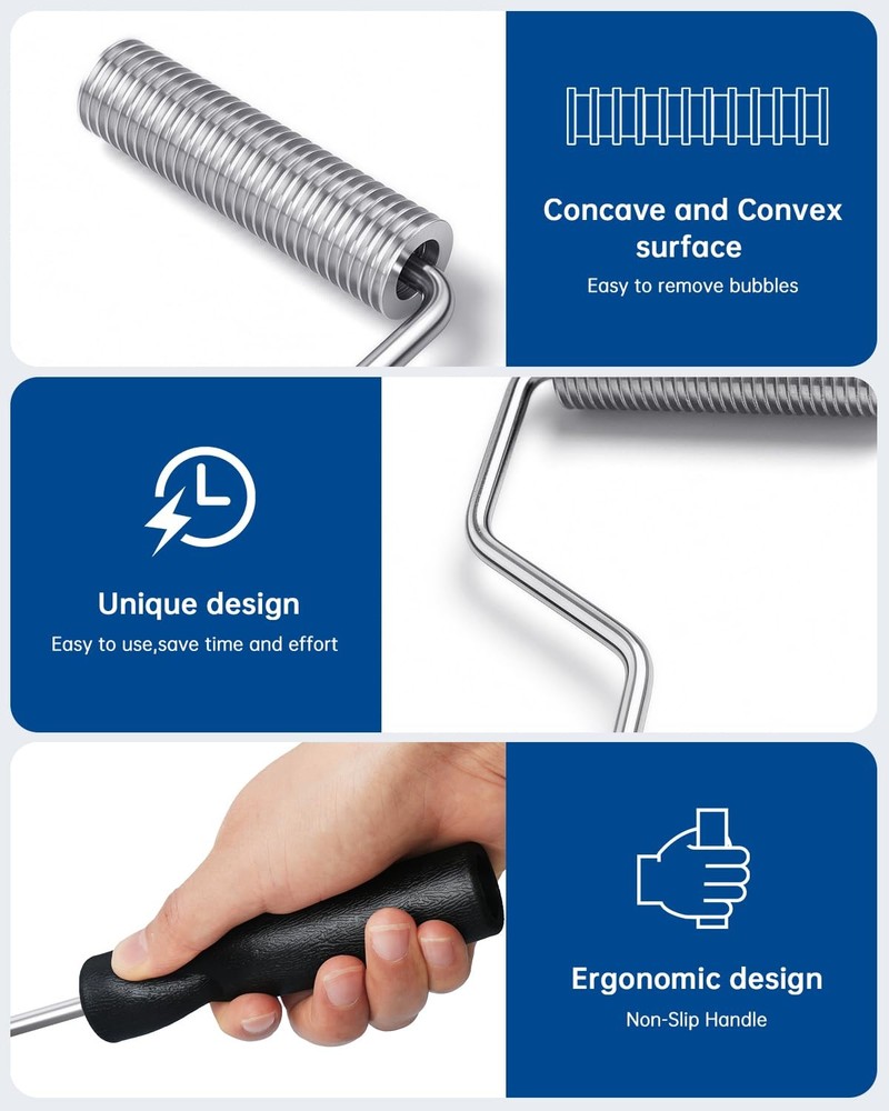Fiberglass Roller Tools Kit, 4Pcs Bubble Paddle Tool Resin