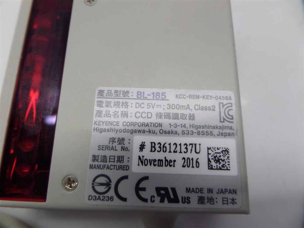 Keyence BL-185 DC 5V Barcode Scanner