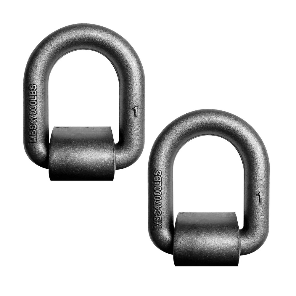 2 Pack Heavy Duty Flatbed Trailer 1" Weld On Forged D Ring Long Type 45000 Lbs