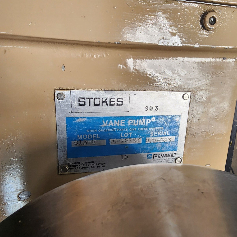 Stokes MicroVane 013-2 Rotary Vane Vacuum Pump 20CFM #2 [D1F]