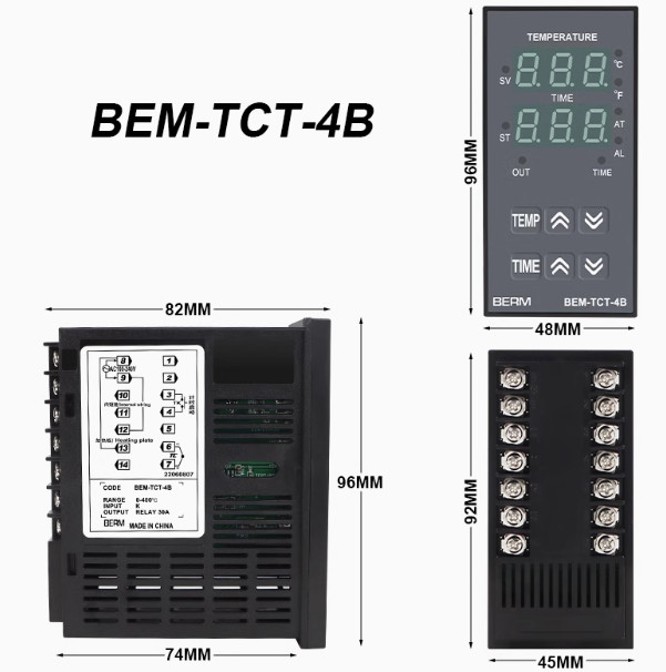 Temperature Time Controller BEM-TCT-4B 7B 410B Digital Temperature controller