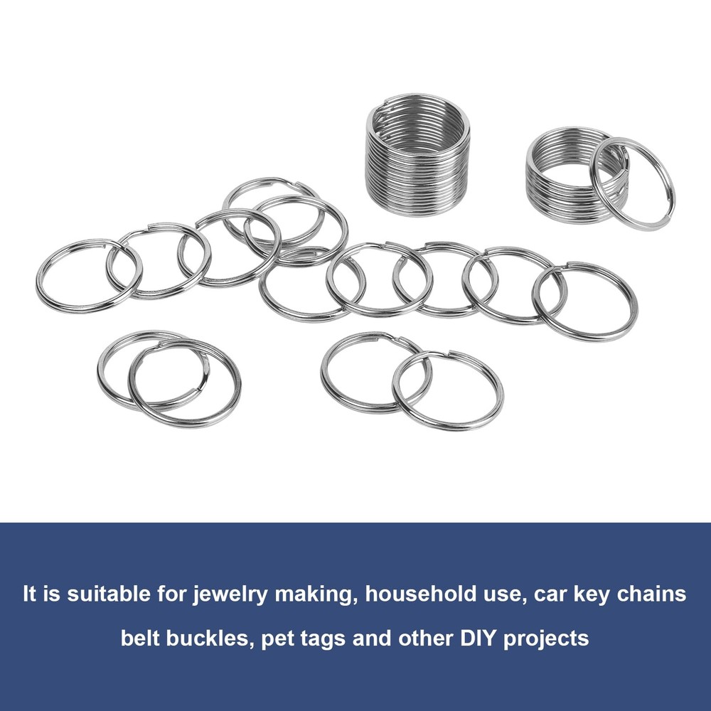 100PCS Key Rings Split Rings,Silver Keychain for silvery