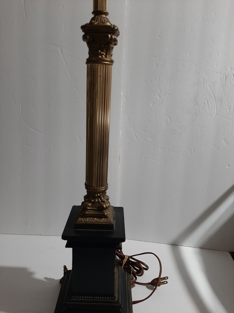 Antique Brass Column Table Lamp