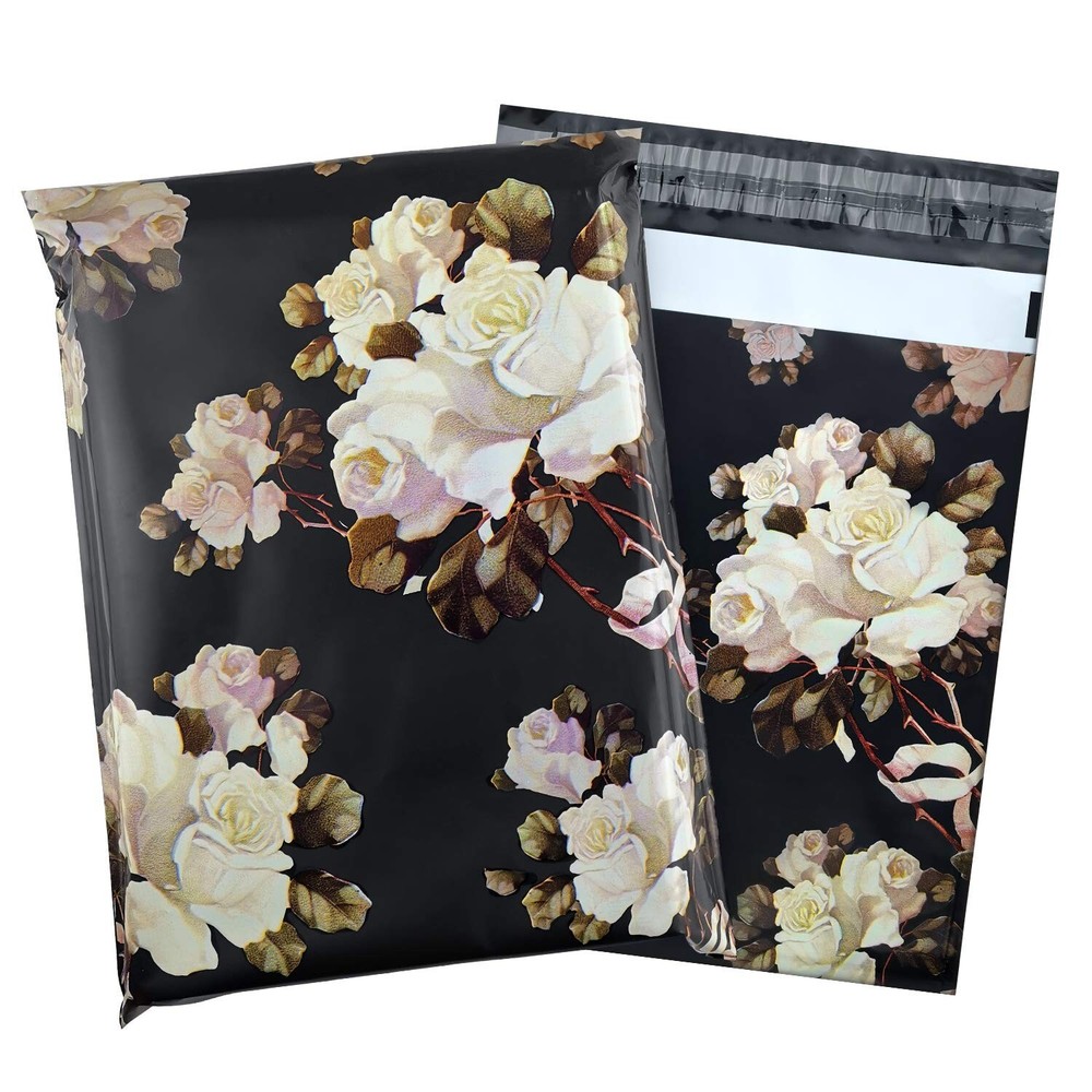 10X13 (100 Pack) Floral Pattern Poly Mailer Envelope Plastic Custom Mailing &...