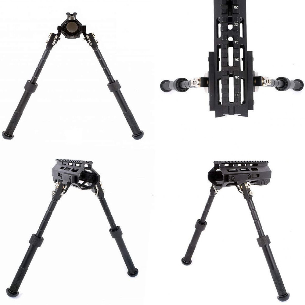 Adjustable Mlok Bipod Side Rail Direct Attach Folding Rifle 6.5''-9''Black Bipod