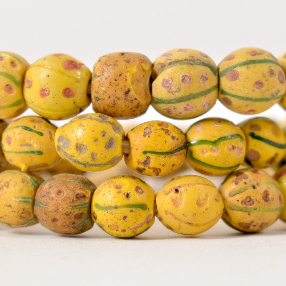 Venetian Yellow Trade Beads 30 Inch