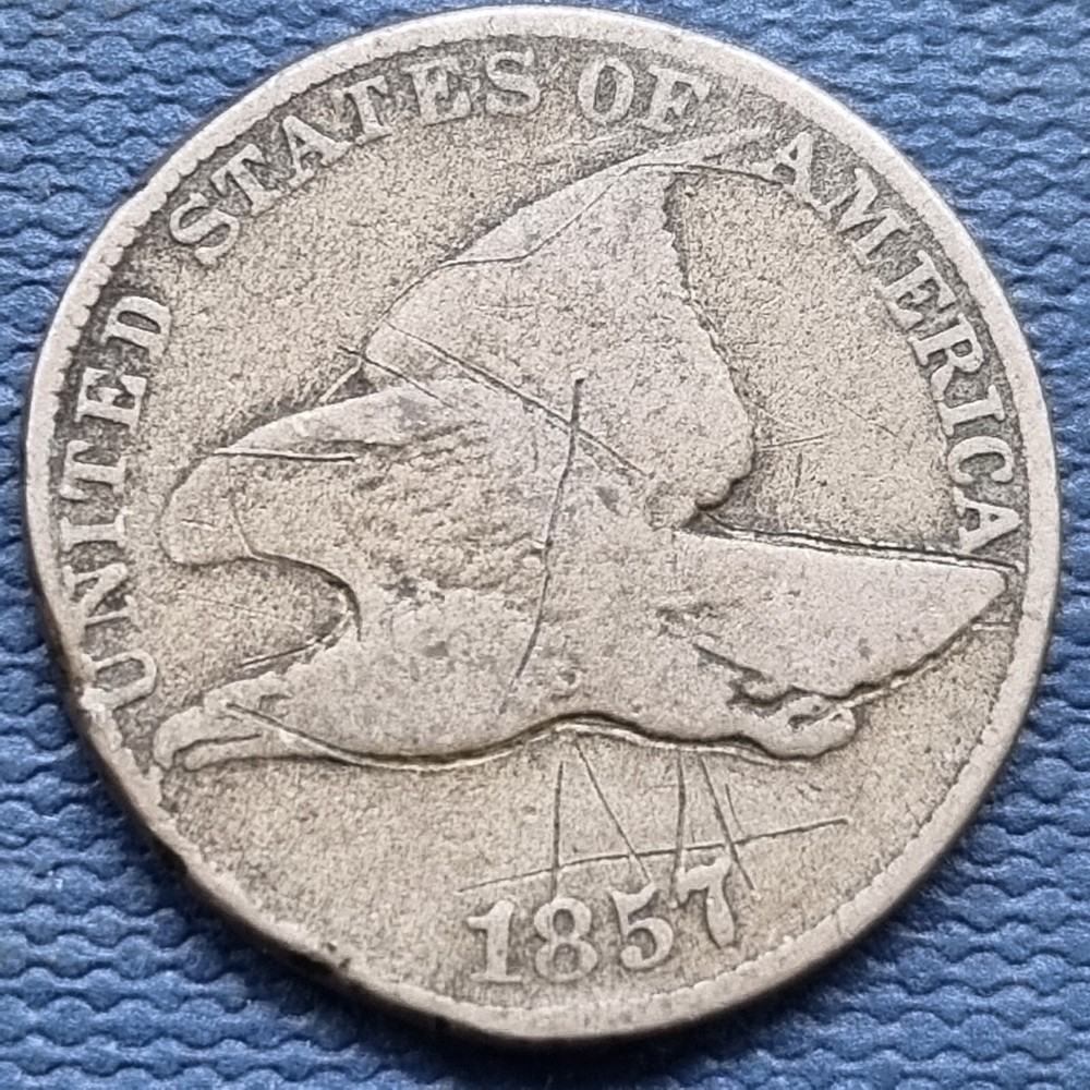 1857 Flying Eagle Cent 1c Circulated #76900