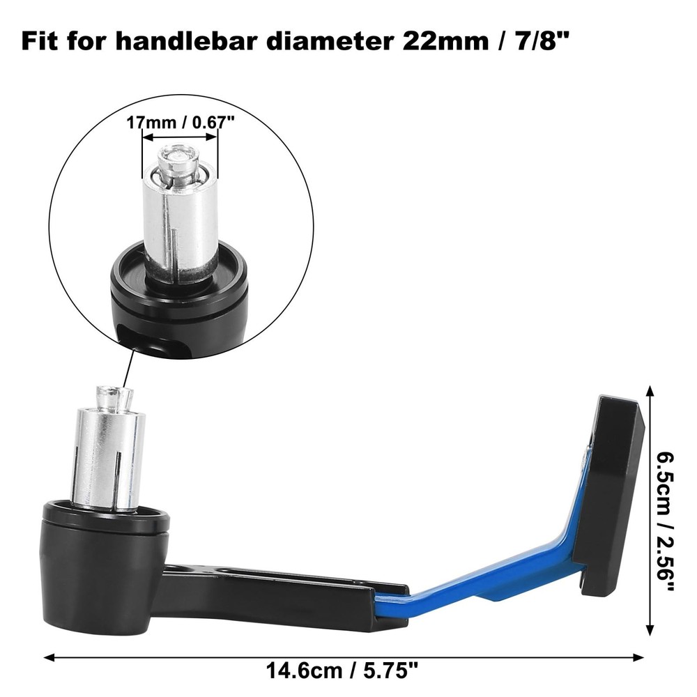 Pair 7/8" Motorcycle Brake Lever Handlebar Protection Blue