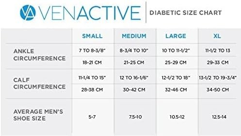 Venactive Graduated Compression Diabetic Socks, 15-20mmHg (Size: M) Black