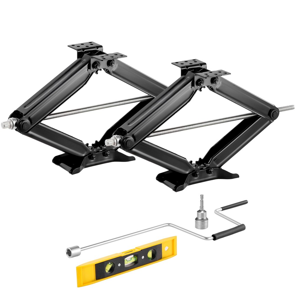 Set 2 RV Scissor Jacks 6500 lbs 24" Camper Trailer Stabilizer Leveling Jacks Kit