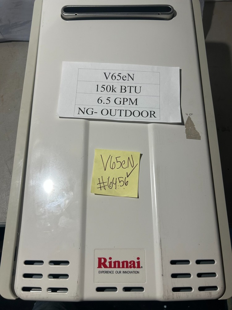 Rinnai V65eN Outdoor Tankless Water Heater 150kBTU 6.5GPM SCRATCH/DENT #6456