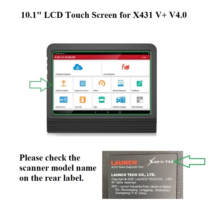 LCD Touch Screen Digitizer Replacement for LAUNCH X431 V+ V4.0 Scan Tool