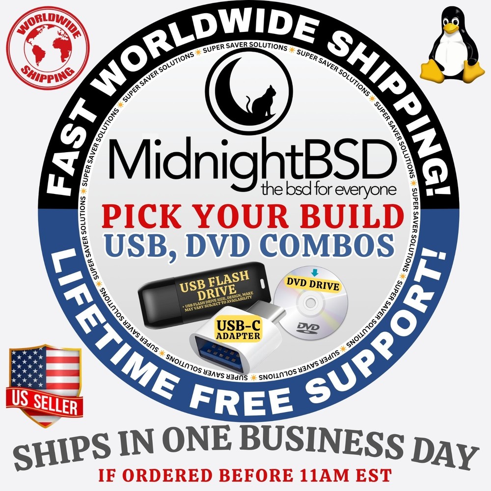 MidnightBSD LINUX OS | LATEST ISO BUILDS | DVD, USB | 32-BIT 64-BIT VERSIONS
