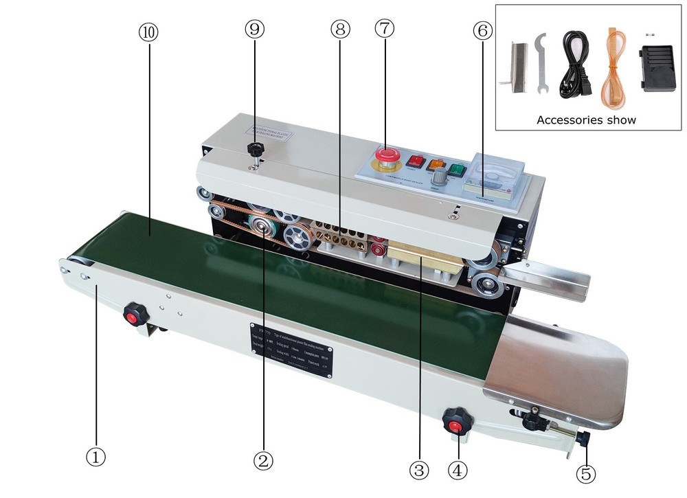 FR-770 Horizontal Continuous Band Sealing Machine Digital Display 110V