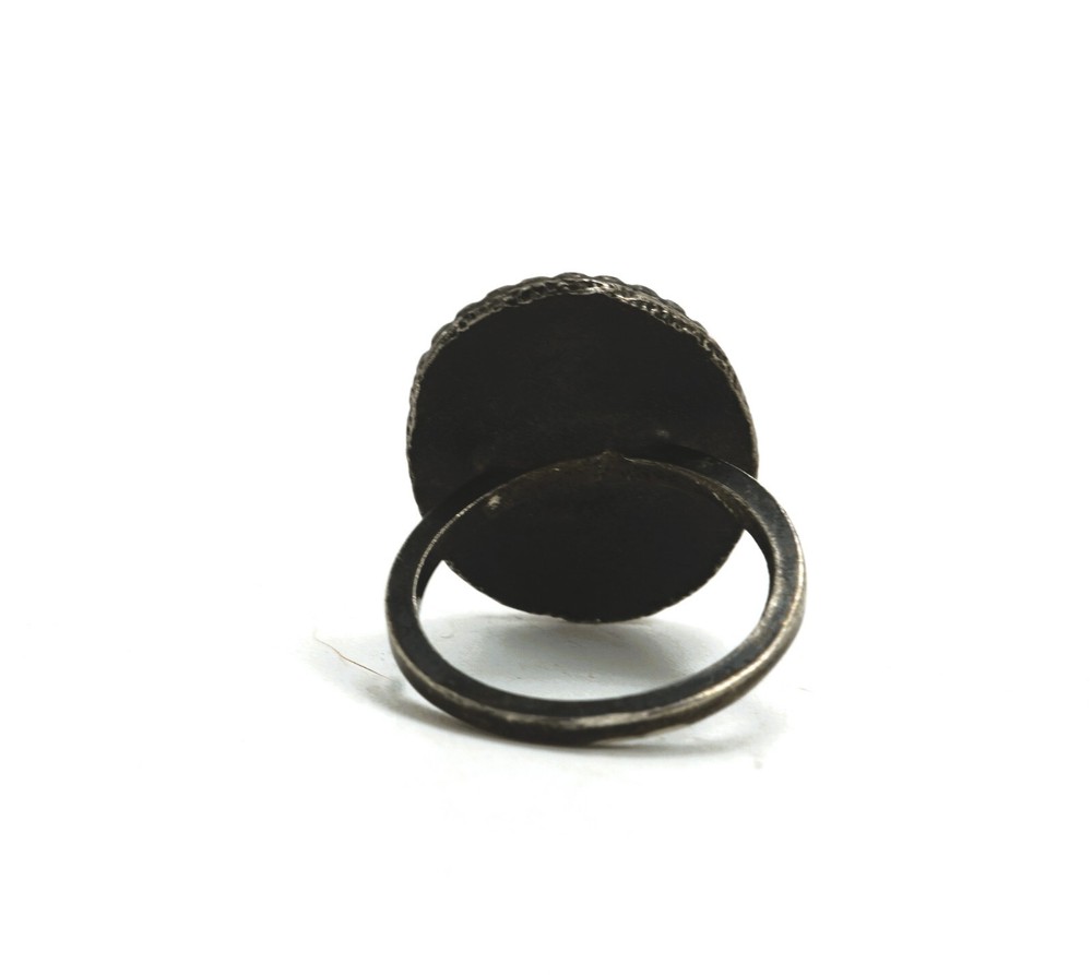 Vintage Native American Silver & Turquoise Ring, Size 6