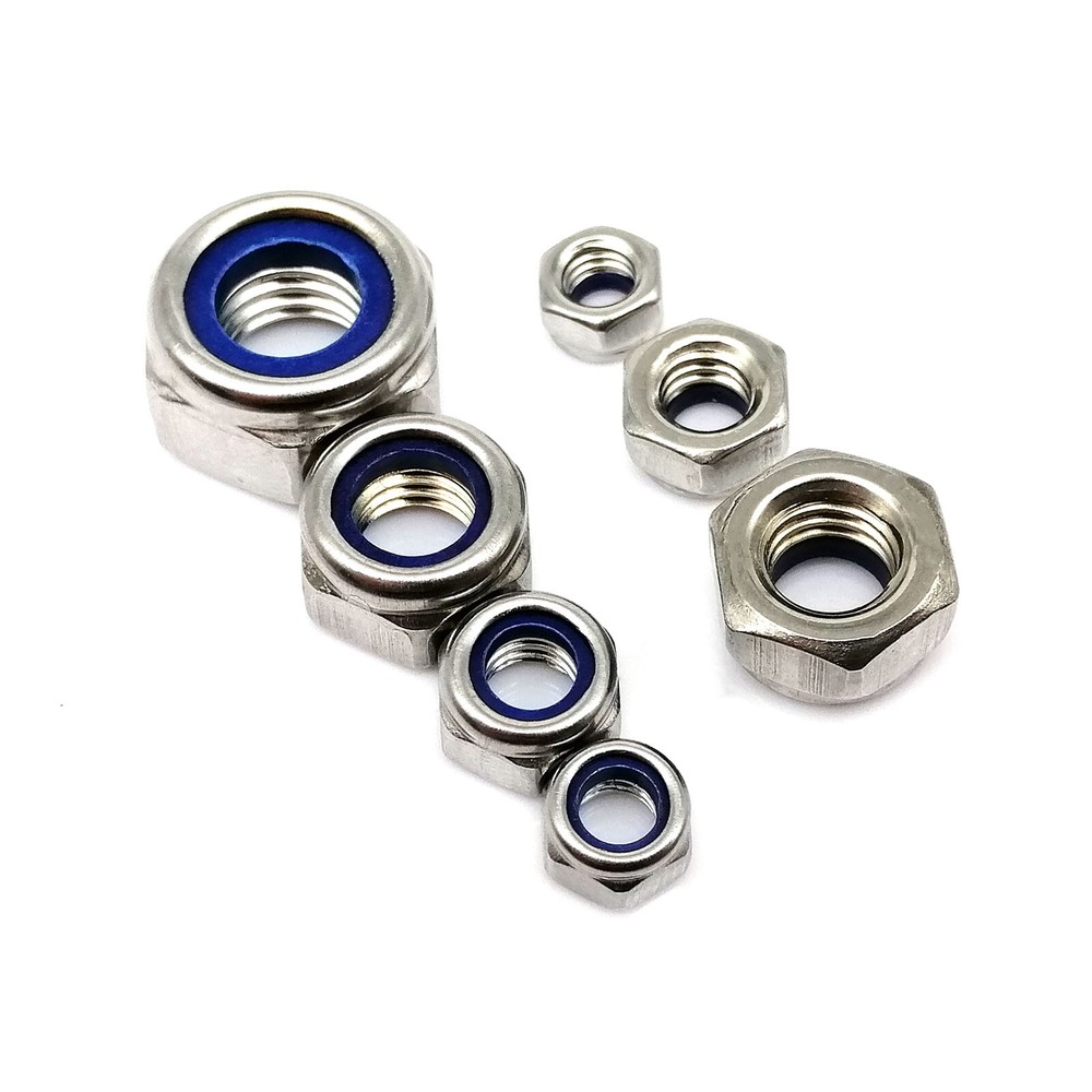 Reverse Left Hand Thread M4-M16 Stainless Steel Hex Nylon Insert Self Lock Nut