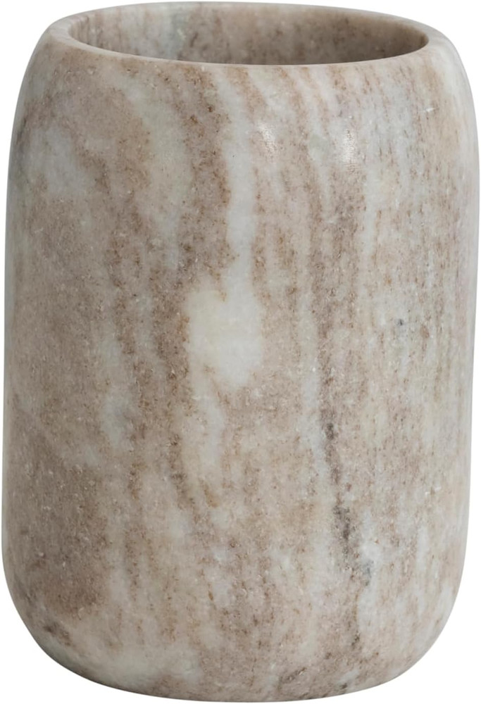 Modern Marble Bottle Holder, White Crock, Natural