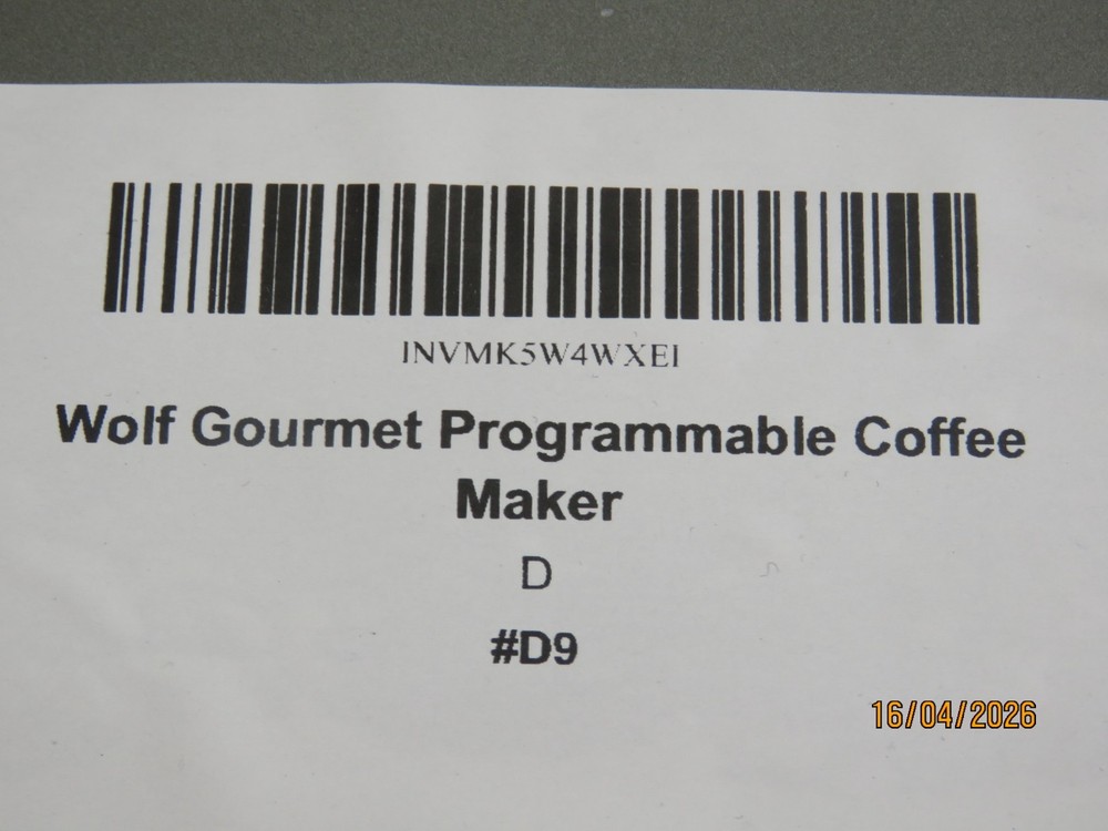 Wolf Gourmet Programable Coffee Maker WGCM100S Auto Drip System Red Knobs [D9]