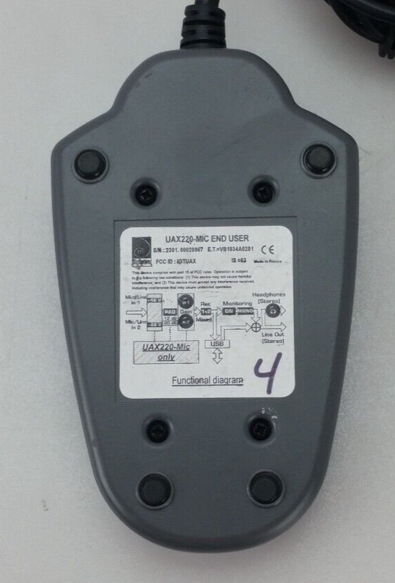 Digigram UAX220-Mic Broadcast USB Audio Interface 2 Balanced Analog Inputs