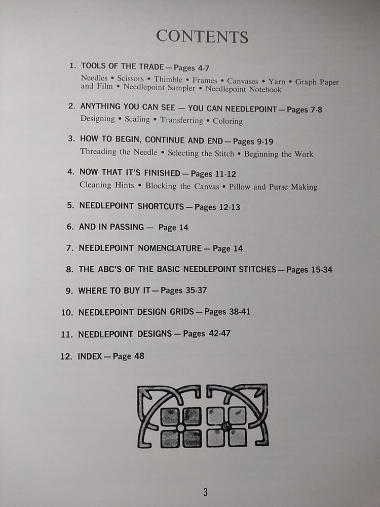 2 Needlepoint Pattern Instruction Books: The Pattern Library/Needlepoint & You