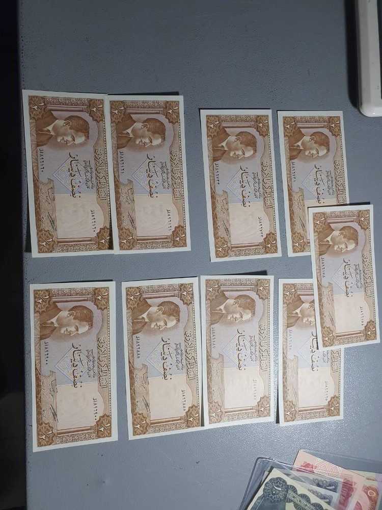 Jordan Half Dinar uncirculated 1964