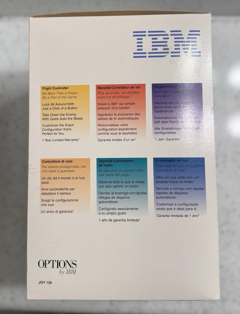 IBM Flight Controller 1996. Brand New vintage 15-pin. Flight Controller joystick