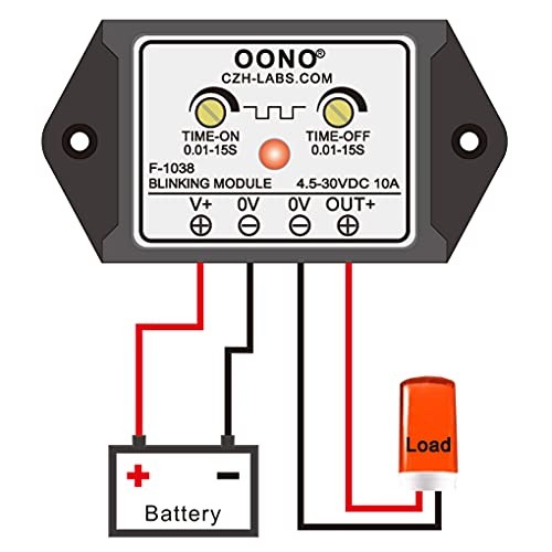 DC 4.5-30V 10Amp Blinking Flasher Module, Normally Open