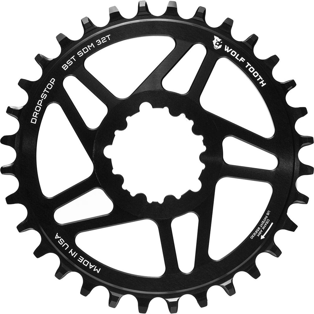 Wolf Tooth Components Drop Stop SRAM Direct Mount Chainring - Boost Black/3mm Of