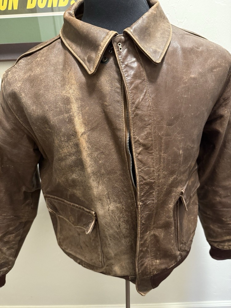 WWII Painted 8th Air Force A-2 A2 Bomber Flight Jacket