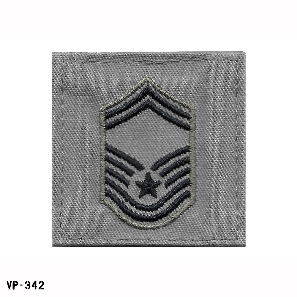 Air Force Embroidered Rank ~ E8 Senior Master Sergeant ~ ABU Hook Back ~ NEW