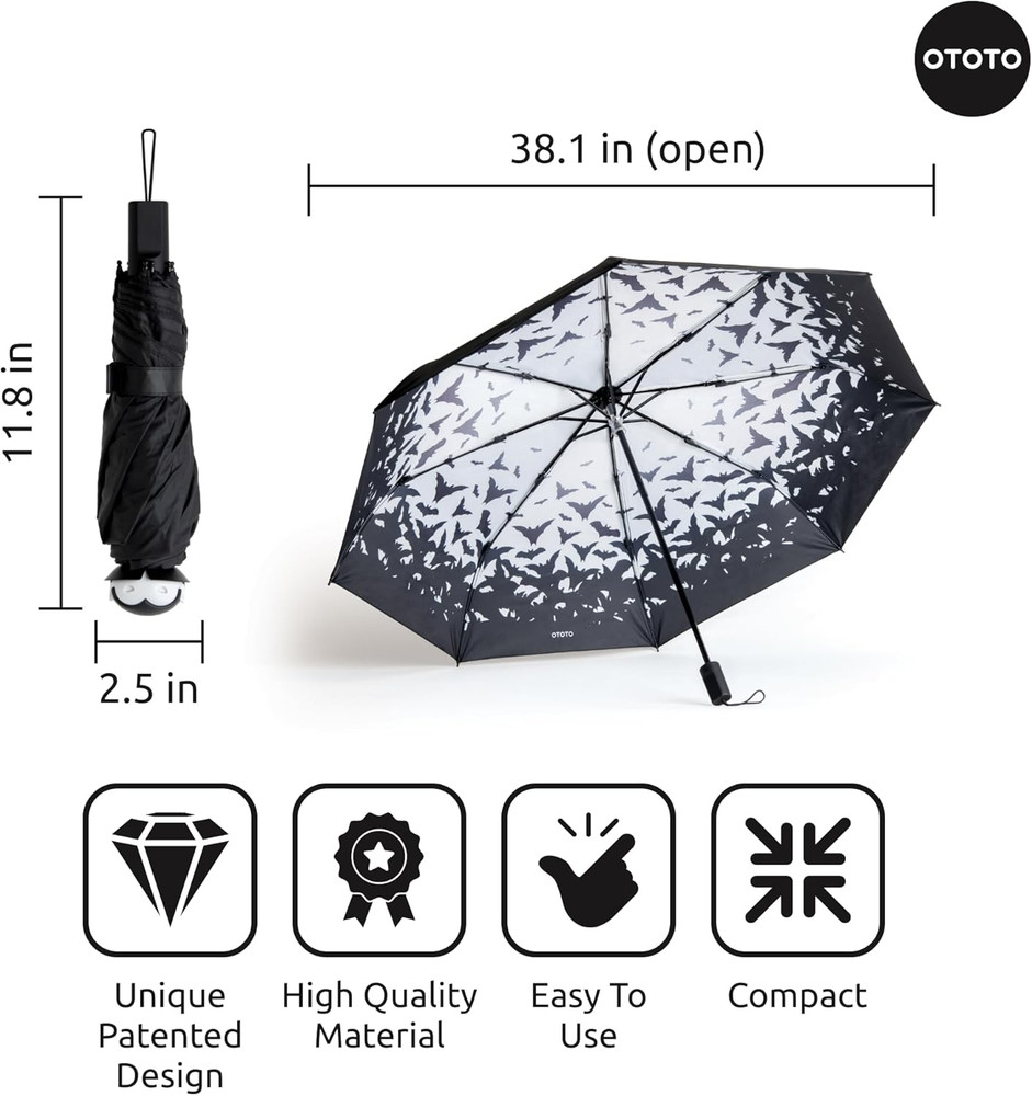 NEW! Spookula Vampire Folding, Collapsible, Umbrella, Unique, Goth Accessories,