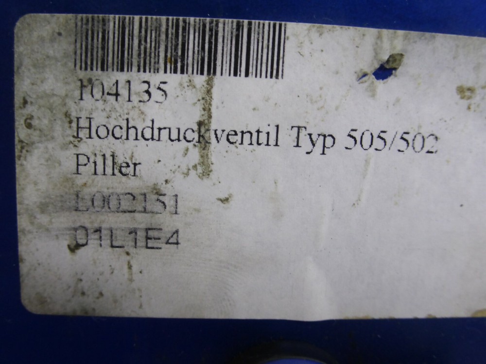 Piller High Pressure Valve 505/502