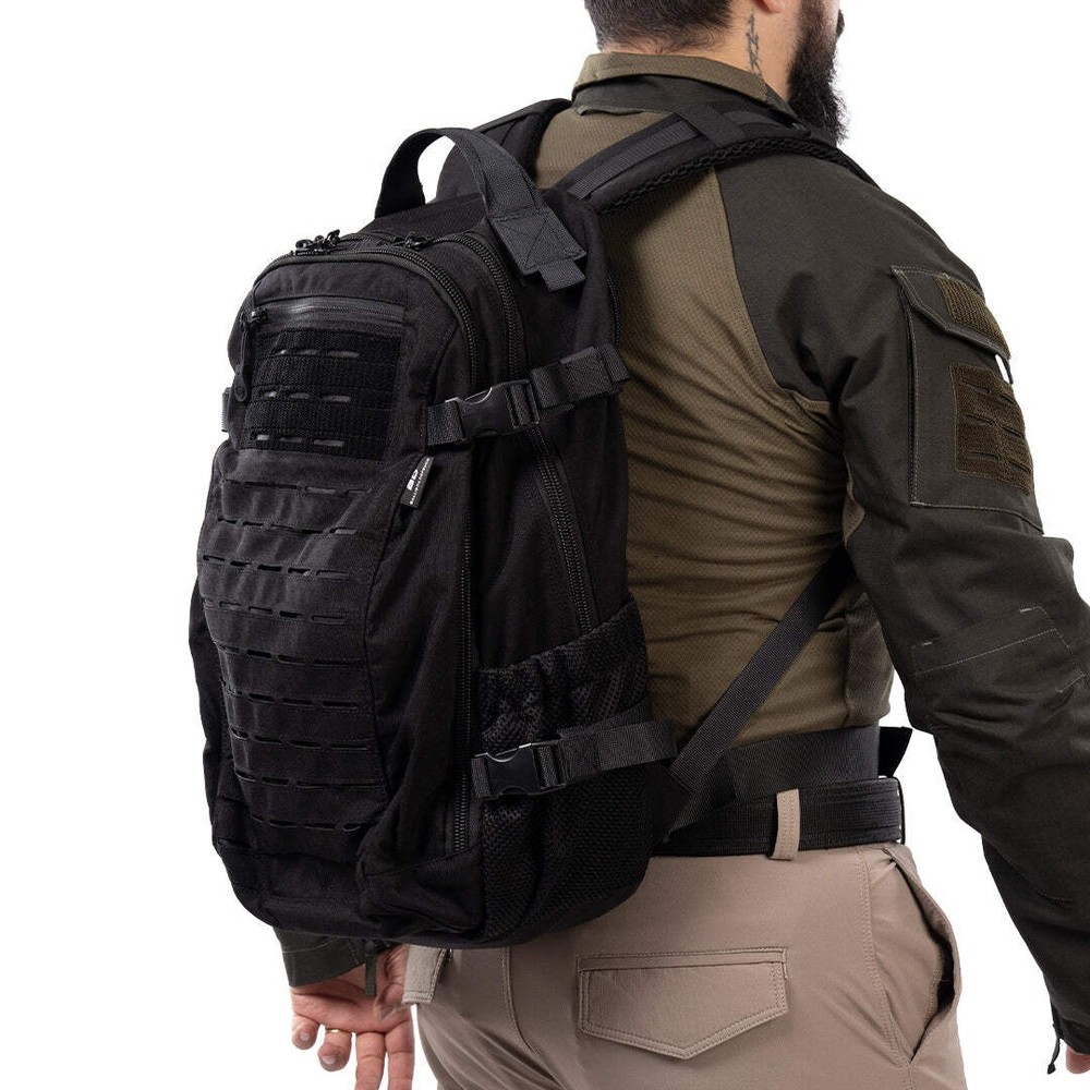 40L Tactical Backpack MOLLE Armor Plate Compatible Pistol Holster Hydration 600D