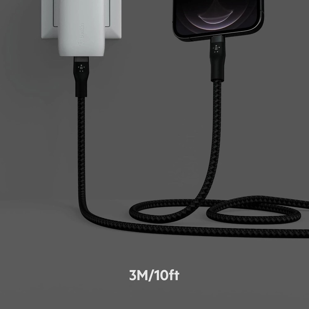 Belkin BoostCharge USB C to LTG BRAID SIL 3M - Black
