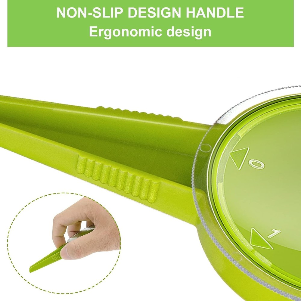 Durable 6-Pack Handheld Seed Dispenser Tool with 5 Dial Settings - Light Green