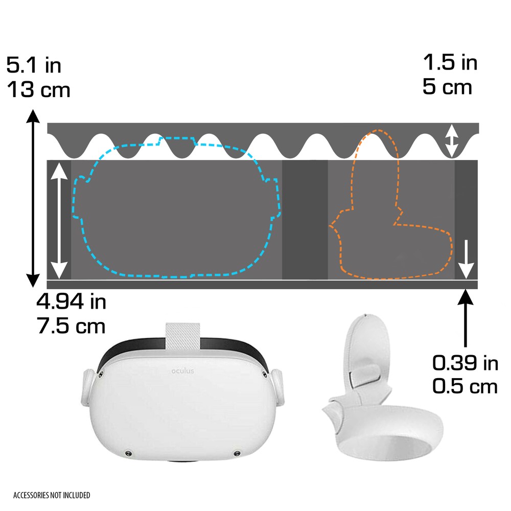 USA GEAR Case for VR Headset - Customizable Case Compatible with Oculus Quest