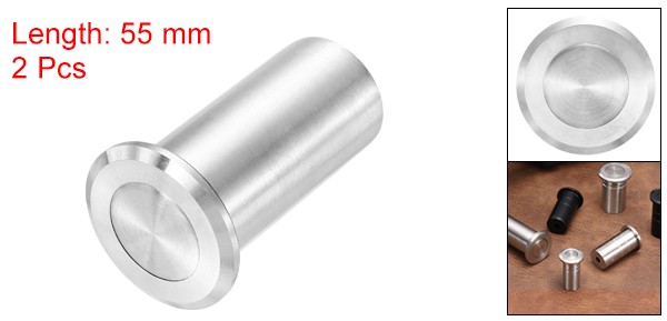 2PCS 0.79" Door Latch Dust Protector Dust-Proof Sliding Lock Insert Silver