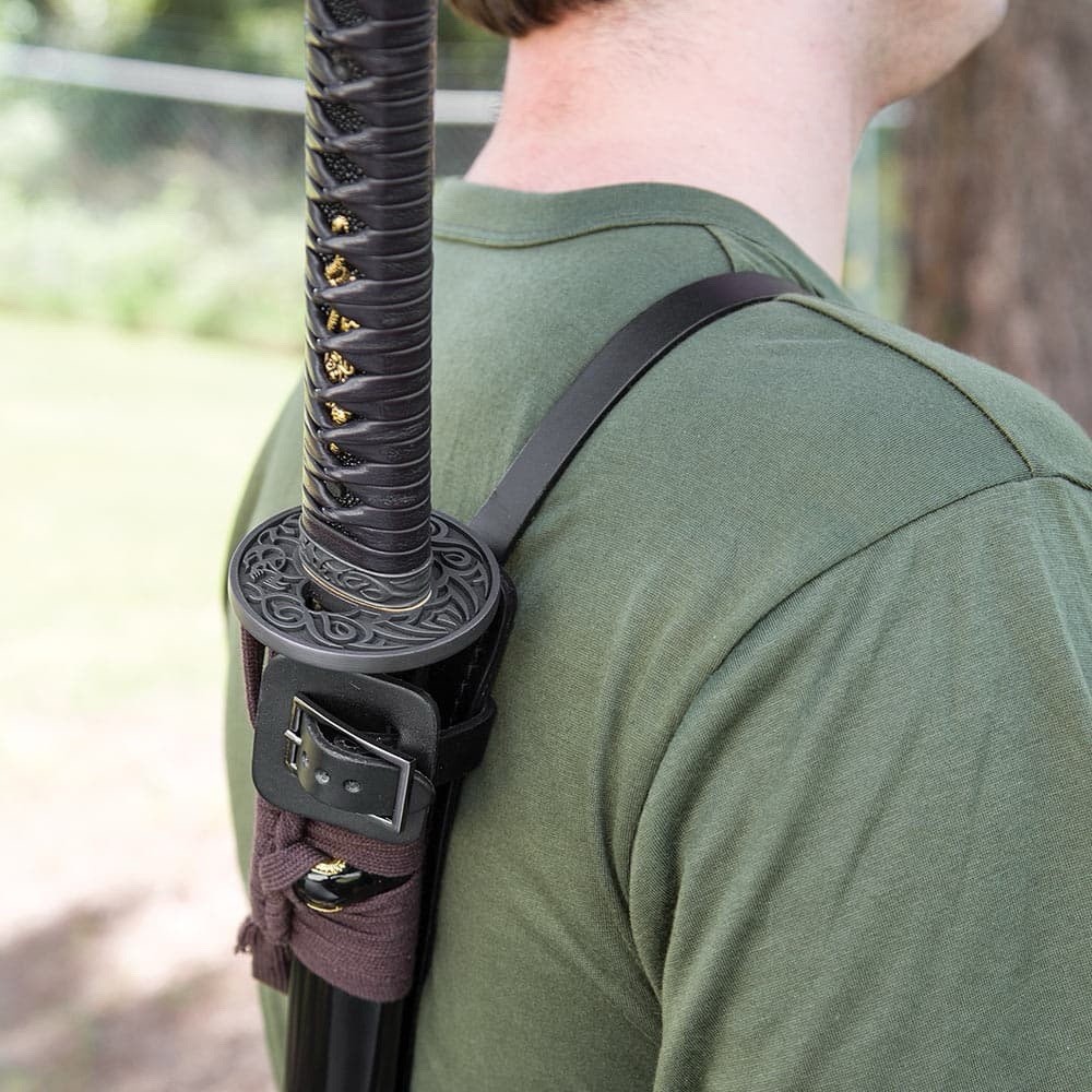 True Swords Universal Shoulder Harness Sheath, Black New