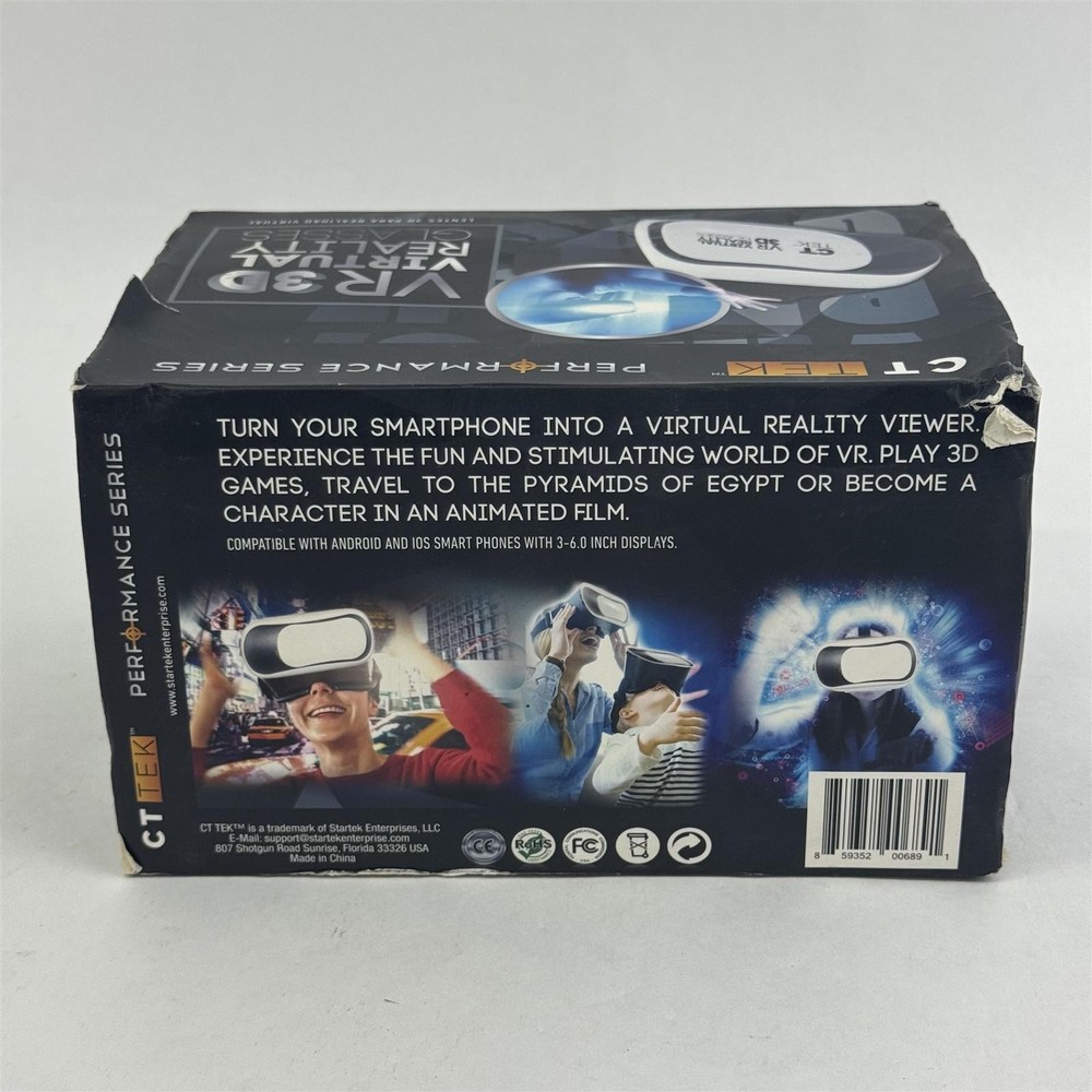 CT TEK Performance Series VR 3D Smartphone Headset Open Box New