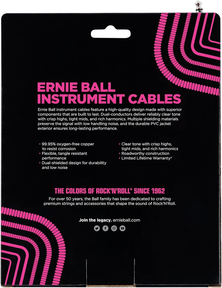 Coiled Instrument Cable, Straight/Angle, 30Ft, White (P06045)