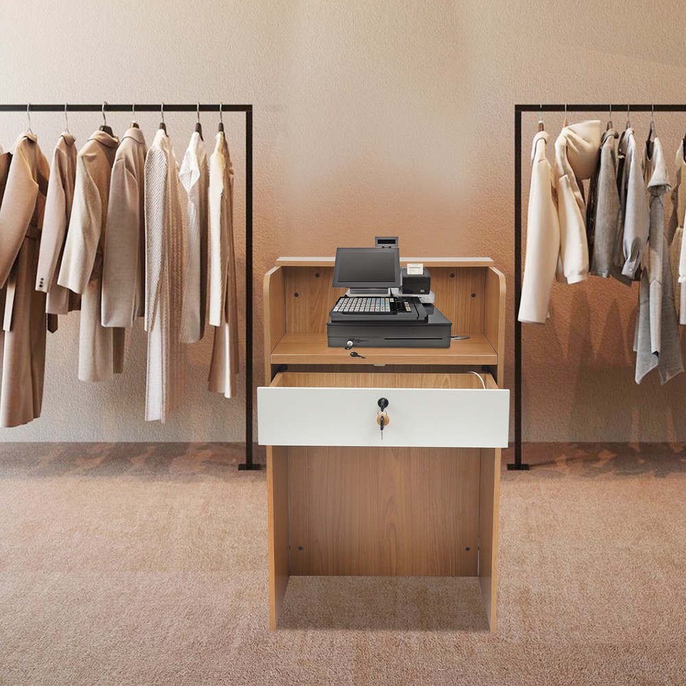 Rectangular Checkout Counter Reception Desk Modern Reception Desk with LED Light